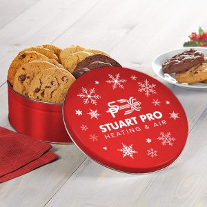 Logo Christmas Cookie Tin Gift